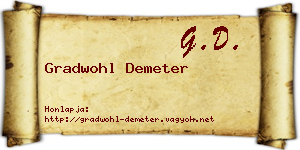 Gradwohl Demeter névjegykártya